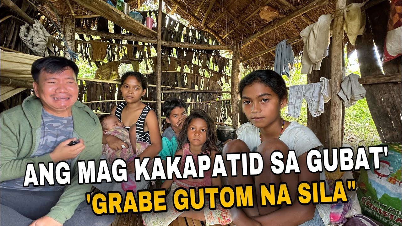 BAHAY NA BINALOT NG DAHON NG SAGING NANG MAGKAKAPATID NA NAKATIRA SA KAGUBATAN