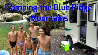 Camping in the Blue Ridge Mountains - Moonshine Creek Campground - Midnight Hole Waterfall - Rafting