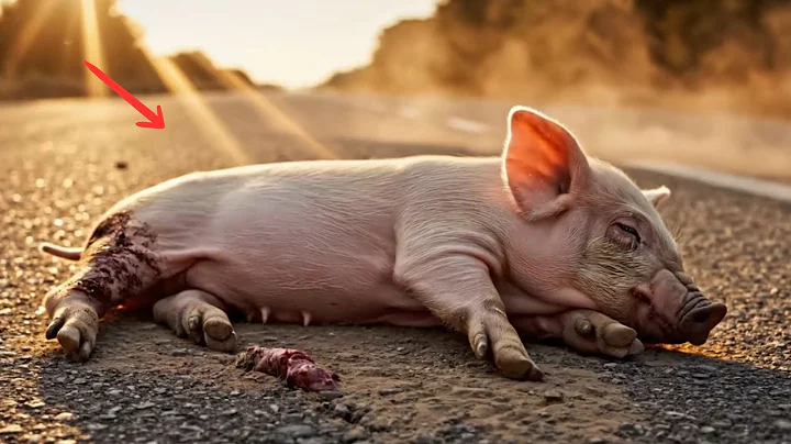 Man saves piglet that fell from livestock truck on road - Rescue Animal Story