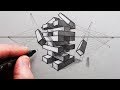 How to Draw using 2-Point Perspective: A Jenga Tower of Blocks