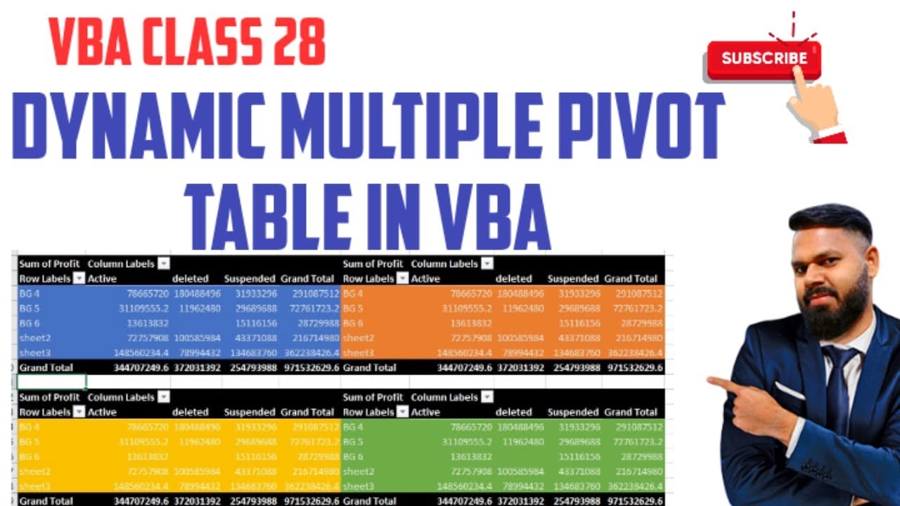 Multiple pivot table in excel vba How to create pivot table in vba ...