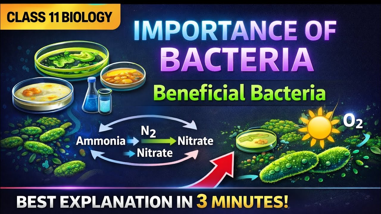 Exam Hack: Importance of Bacteria in 3 Minutes! 🎯 | Class 11 Biology ...