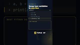 Swap two variables in one line of Python #python #shorts