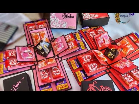 How to make Chocolate Box || Chocolate Explosion Box Tutorial || Purple ...