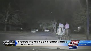 Caught on camera: Police chase on horseback