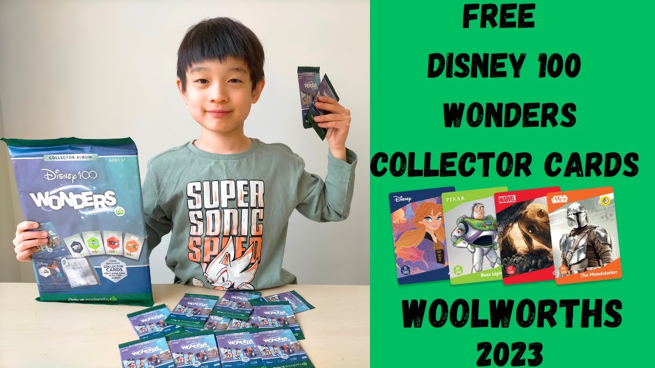 Opening Free Disney 100 Wonders Collector Cards from Woolworths July 2023 