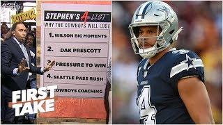 Stephen A. trolls Cowboys' fans with his list on why they will lose to Seahawks | First Take