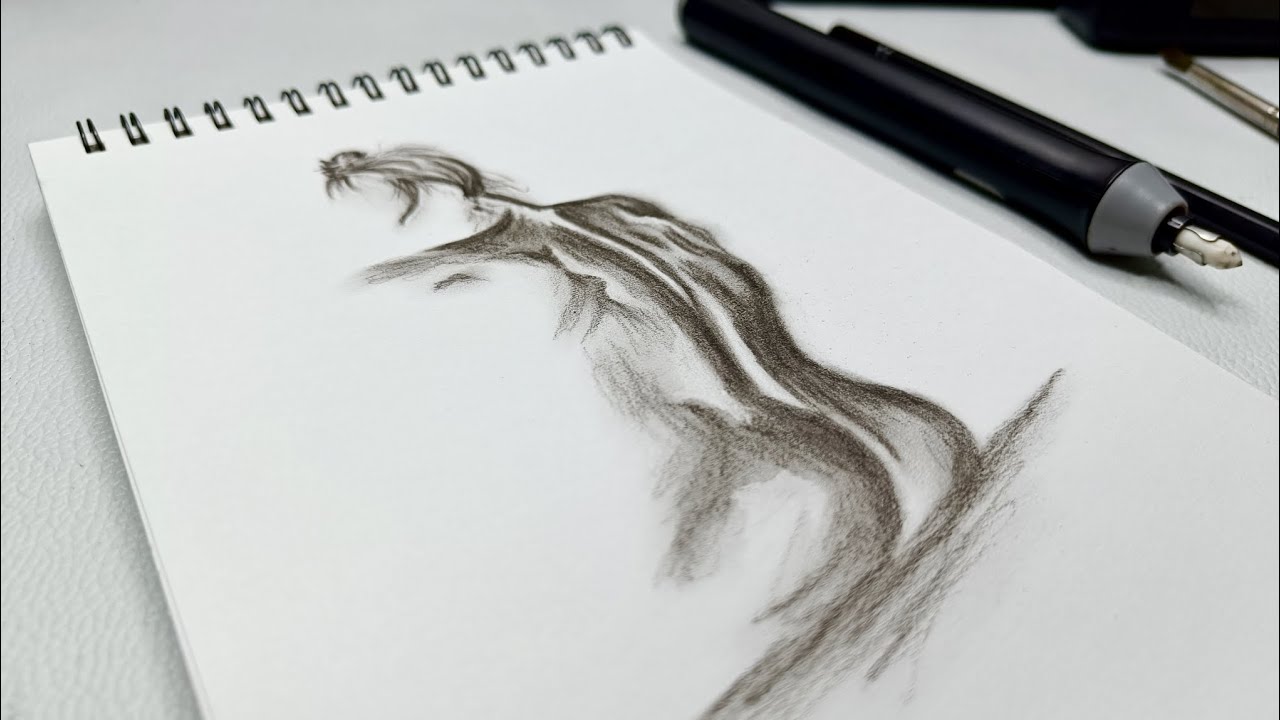 Pencil Drawing And Shading || How to Draw with charcoal pencil ...