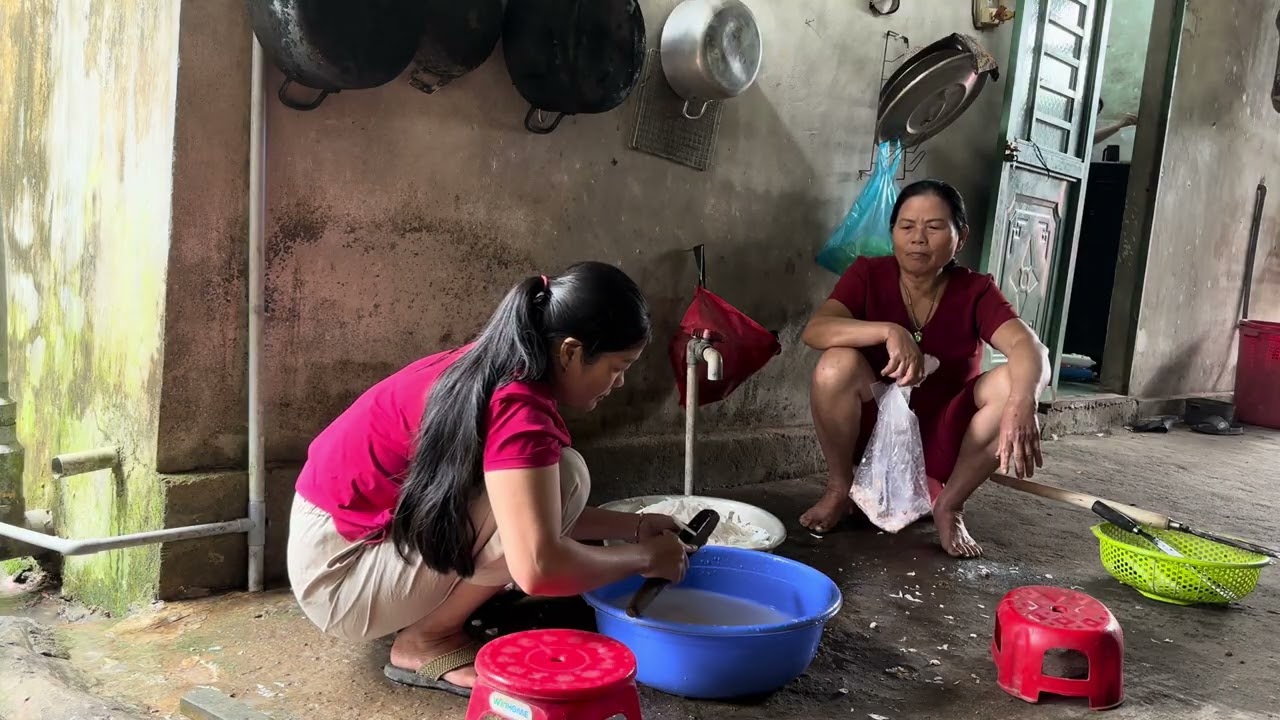 ở quê  , không khí trong lành món ăn lại ngon