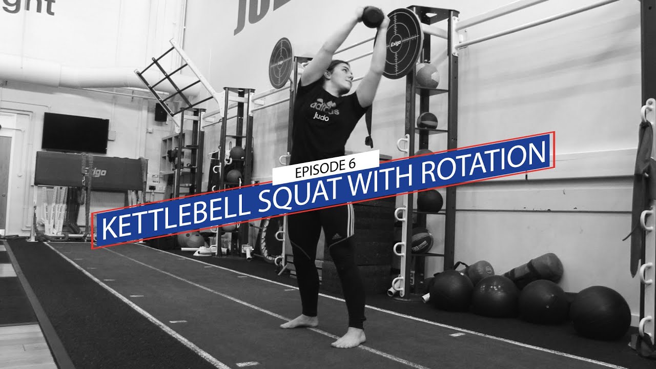 Judo Training Tips Kettlebell Squat with Rotation YouTube