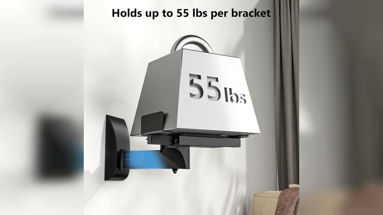 Review: WALI Speaker Wall Mounts, Dual Side Clamping Bookshelf Mounting Bracket for Large Surr...
