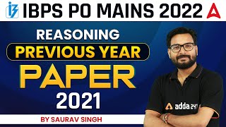 IBPS PO MAINS 2022 | Reasoning | Previous Year Paper 2021 | By Saurav Singh