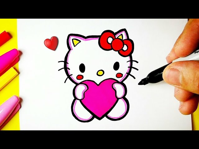 Video de Pintar Colorindo Desenho da Hello Kitty
