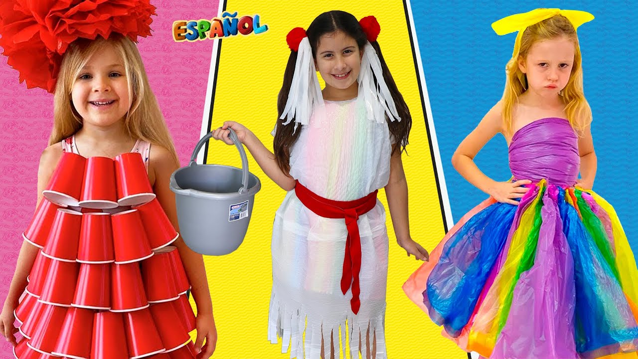 Maria Clara y JP hacen vestidos nuevos para fiesta de princesas - YouTube