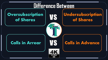 Difference between Calls in arrears and advance Under & Oversubscription of Shares - with Animation