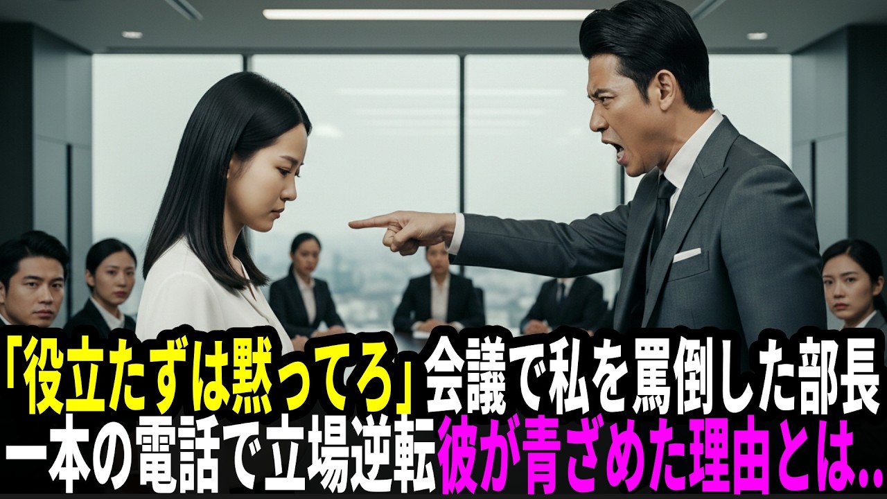 「役立たずは黙ってろ」会議で私を罵倒した部長。一本の電話で立場が逆転し、彼が青ざめた理由とは…