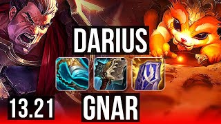 DARIUS vs GNAR (TOP) | 11/0/4, 1.8M mastery, 6 solo kills, Legendary | EUW Master | 13.21