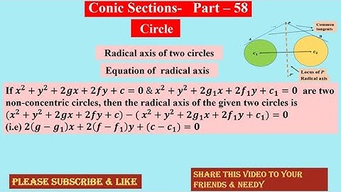 Conic Section  58 ,  Circle , #conics  ,  #ProblemWithSolution , Please Subscribe , Like & Share  🙏