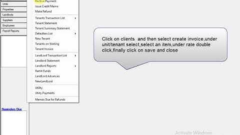 MamboSoftware Property manager Video Client Create Invoice