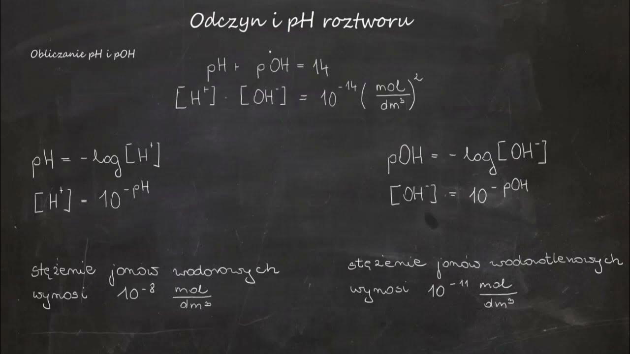 Obliczanie Stężenia Roztworu Odczyn, pH i pOH roztworu. Omówienie wzorów. Przykładowe zadania. - YouTube