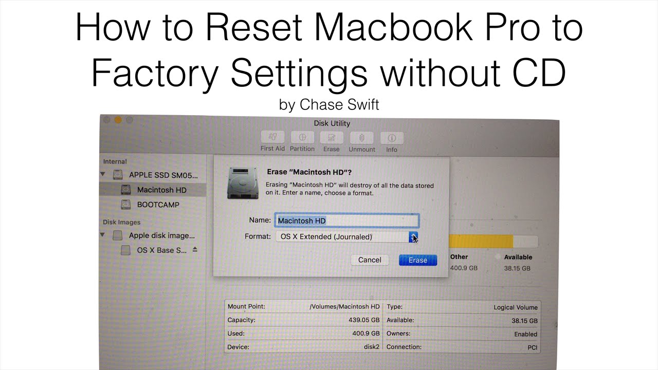 Restore macbook factory settings