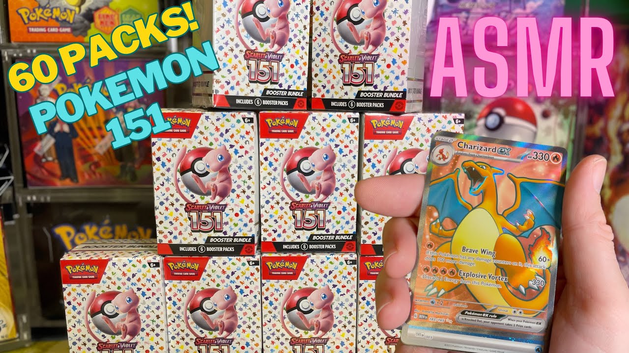 Opening Pokemon 151 Booster Bundle Packs with ASMR Sounds - YouTube