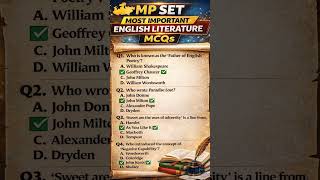 Top 5 Most Important English Literature Questions for MP SET 2026 #englishliterature #viral #vleads