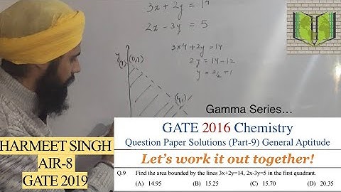 GATE 2016 CHEMISTRY QUESTION PAPER SOLUTIONS (PART-9)|PREVIOUS YEAR QUESTIONS|GENERAL APTITUDE (GA)