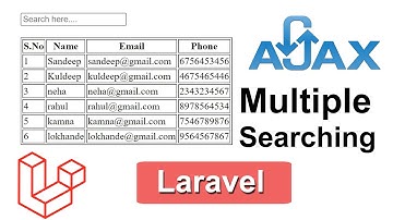 Ajax Multiple Searching From Database In Laravel In Hindi | Multiple Searching In Laravel Using Ajax
