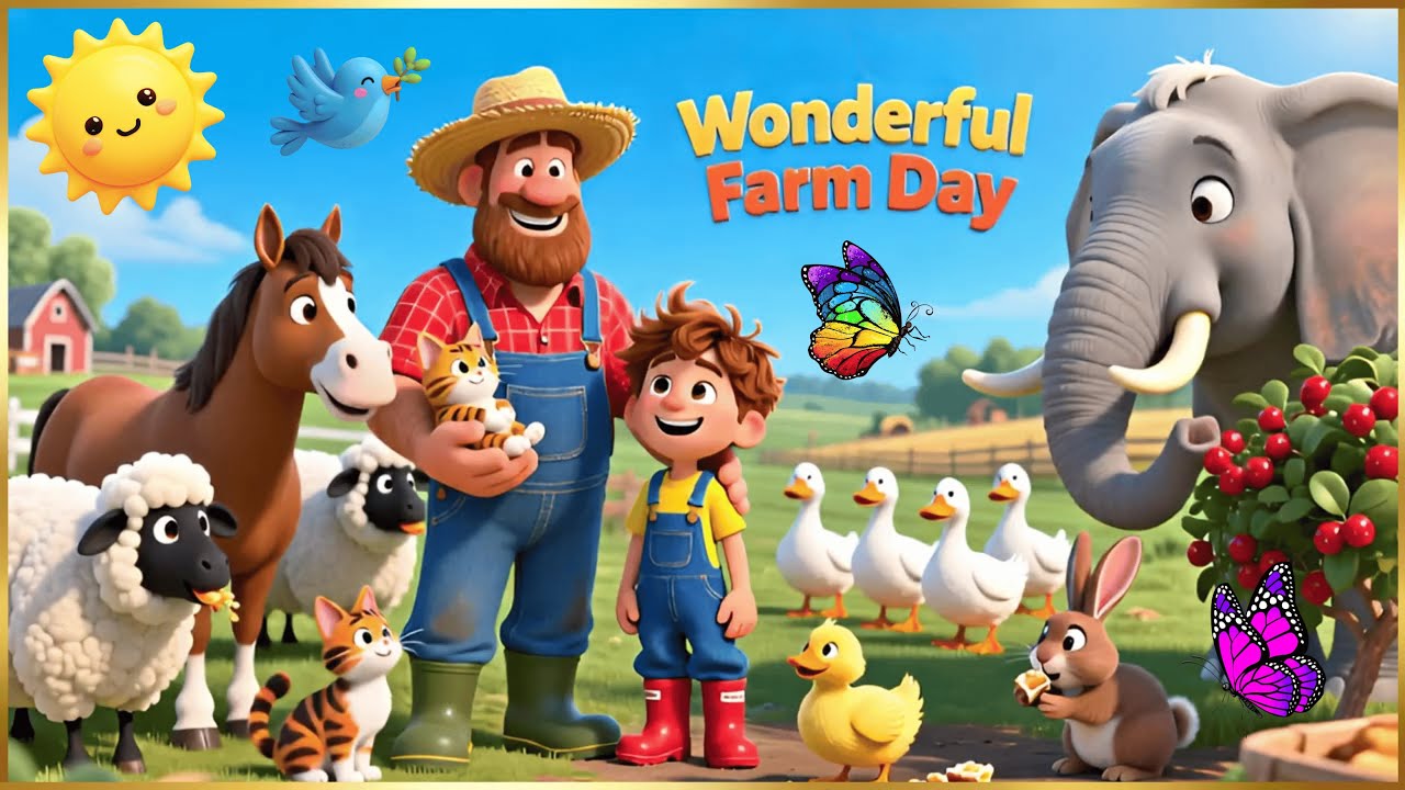 Old MacDonald Style Farm Adventures Pony Riding🐎🐑🦆 | E-I-E-I-O Farm Animals Song for Kids | Cow