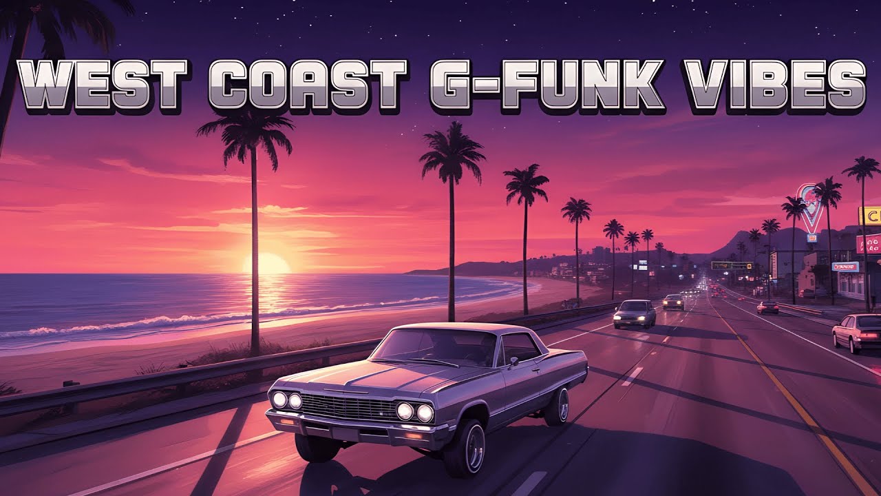 WEST COAST G FUNK VIBES — Sunset Boulevard Ride & Golden Cali Lowrider ...