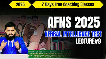 AFNS 2025 Intelligence Test Preparation | How to Pass Verbal Intelligence Test AFNS/AMC/LCC/DSSC/PMA