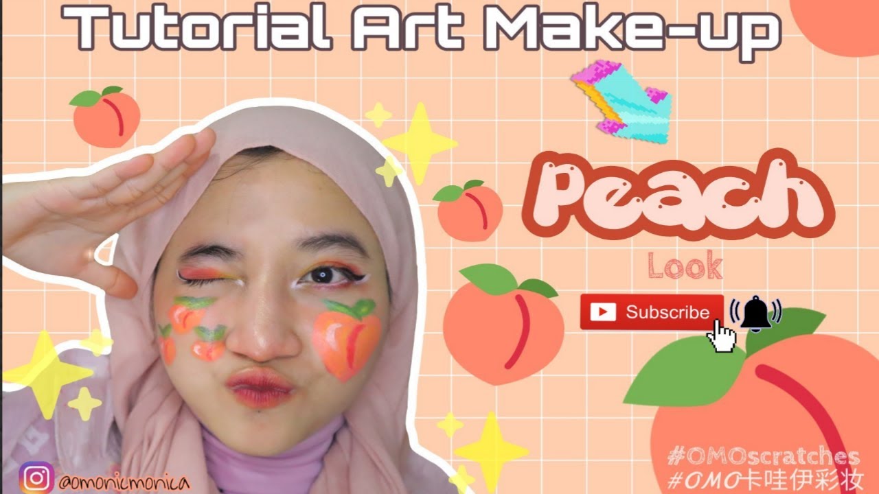 Tutorial Makeup Buah Peach 🍑 // Face Art Painting for Beginner - YouTube