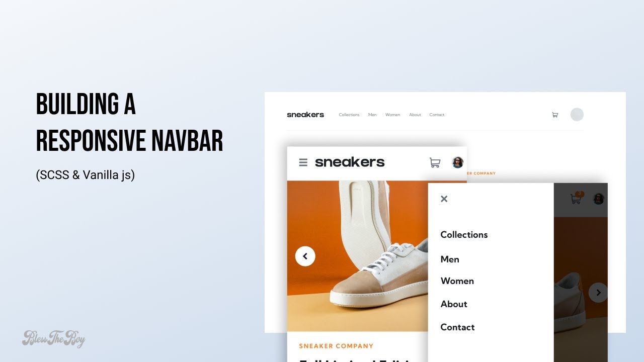 Building a responsive navbar (SCSS & Vanilla js) - YouTube