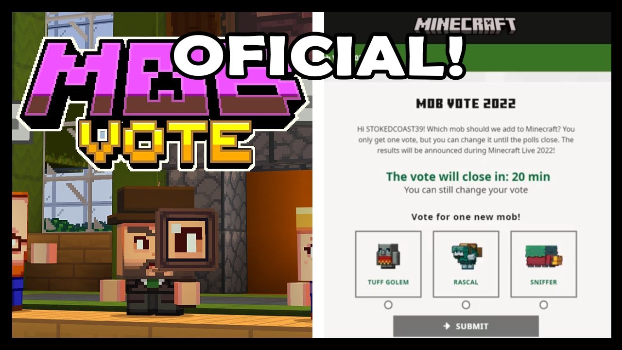 Como Votar no MOB Vote 2023? A atualização do #Minecraft121 está perto
