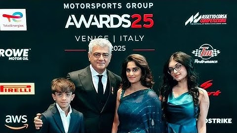 #AjithKumar honoured as the Gentleman Driver of the Year 2025 by #SROMotorsport in Venice, #thala 