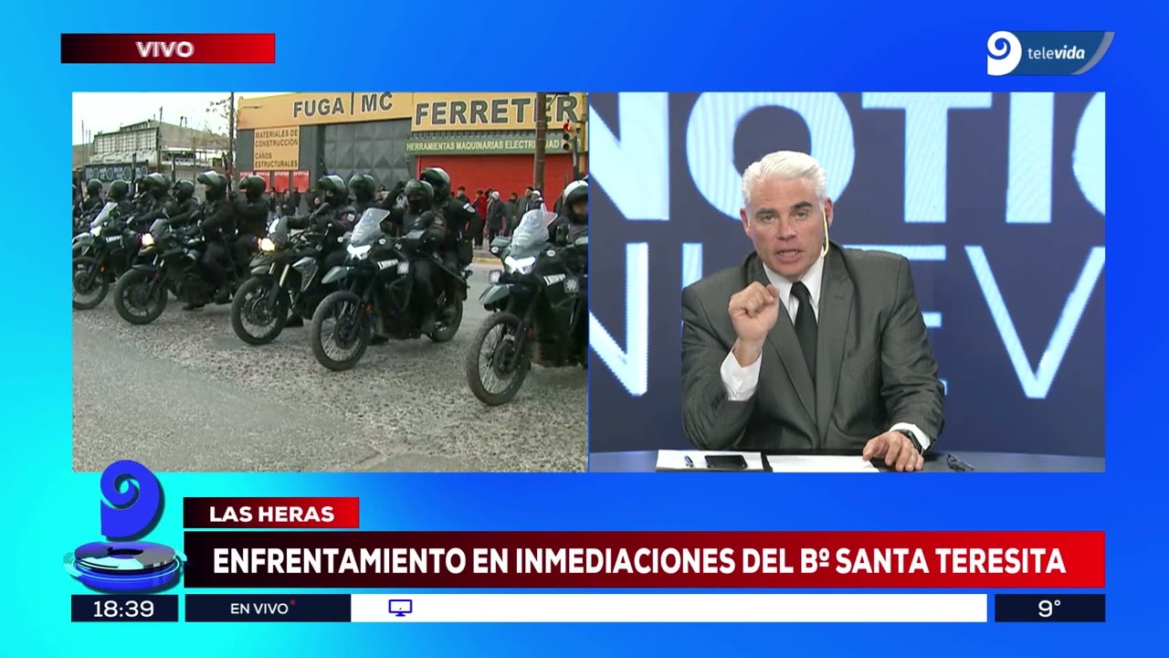 Tensión en Las Heras: la policía frenó un grupo de personas que intentó entrar a un depósito