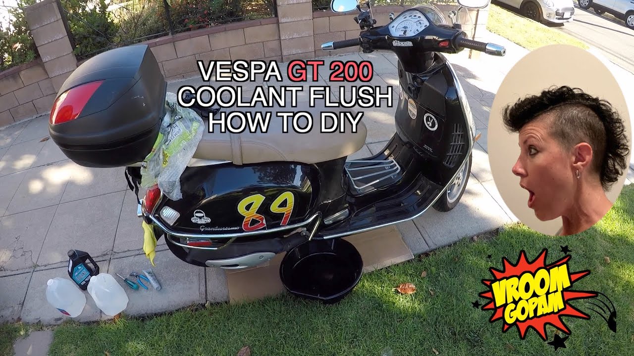 Vespa GT200 How to Coolant Flush DIY Beginner YouTube
