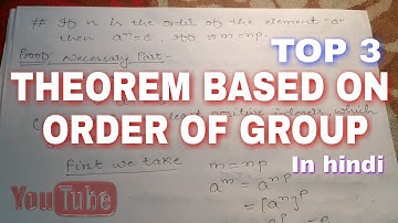Important theorem based on order of a group || groups theorem || inverse of a group in hindi.