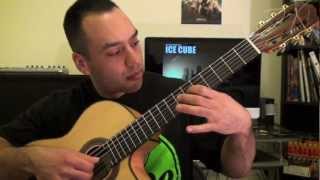 Miniatura de "Ice Cube Good Day - Guitar Lesson Step by step Tutorial (Isley brothers - Footsteps in the dark)"