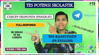 Kuantitatif (in english) #13 - carcep eksponen (pangkat) [tps utbk
sbmptn 2020]