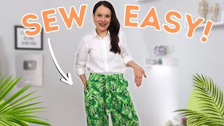Let's sew stylish and easy palazzo pants for summer! Sew Easy!