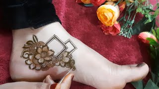 Beautiful & attractive leg henna designs full video | easy leg mehndi designs | easy mehndi art