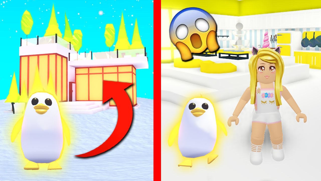 I Bought A Huge Neon Golden Penguin Mansion In Adopt Me Roblox
