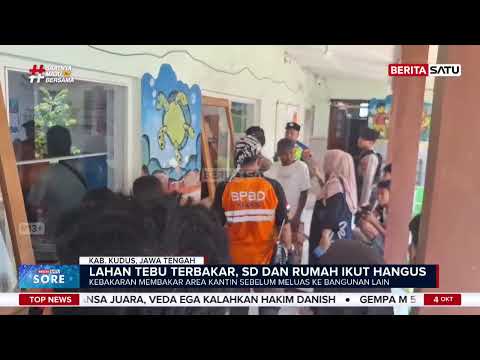 Lahan Tebu Terbakar di Kudus, SD dan Rumah Ikut Hangus