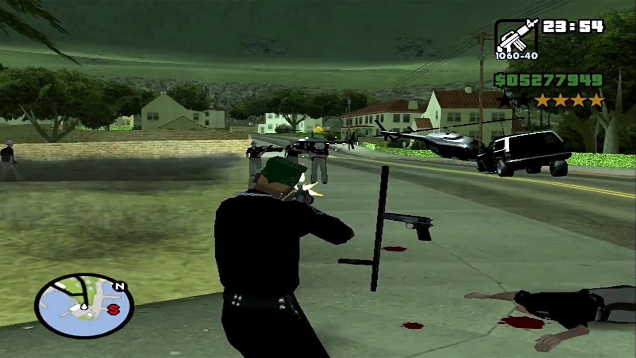 GTA SAN ANDREAS 6 Six Star Wanted Level Police Chase + Army Tank Rampage