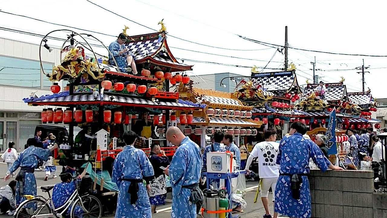 令和7年 海原天満社 春季大祭 初日 山車集合 - YouTube