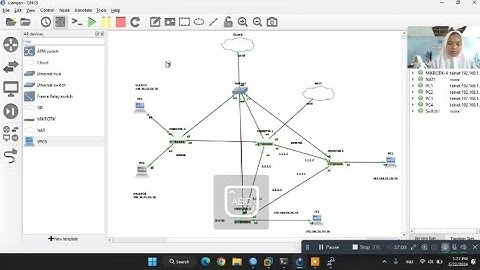 Konfigurasi vlan mix routing dinamis dan statis di GNS3