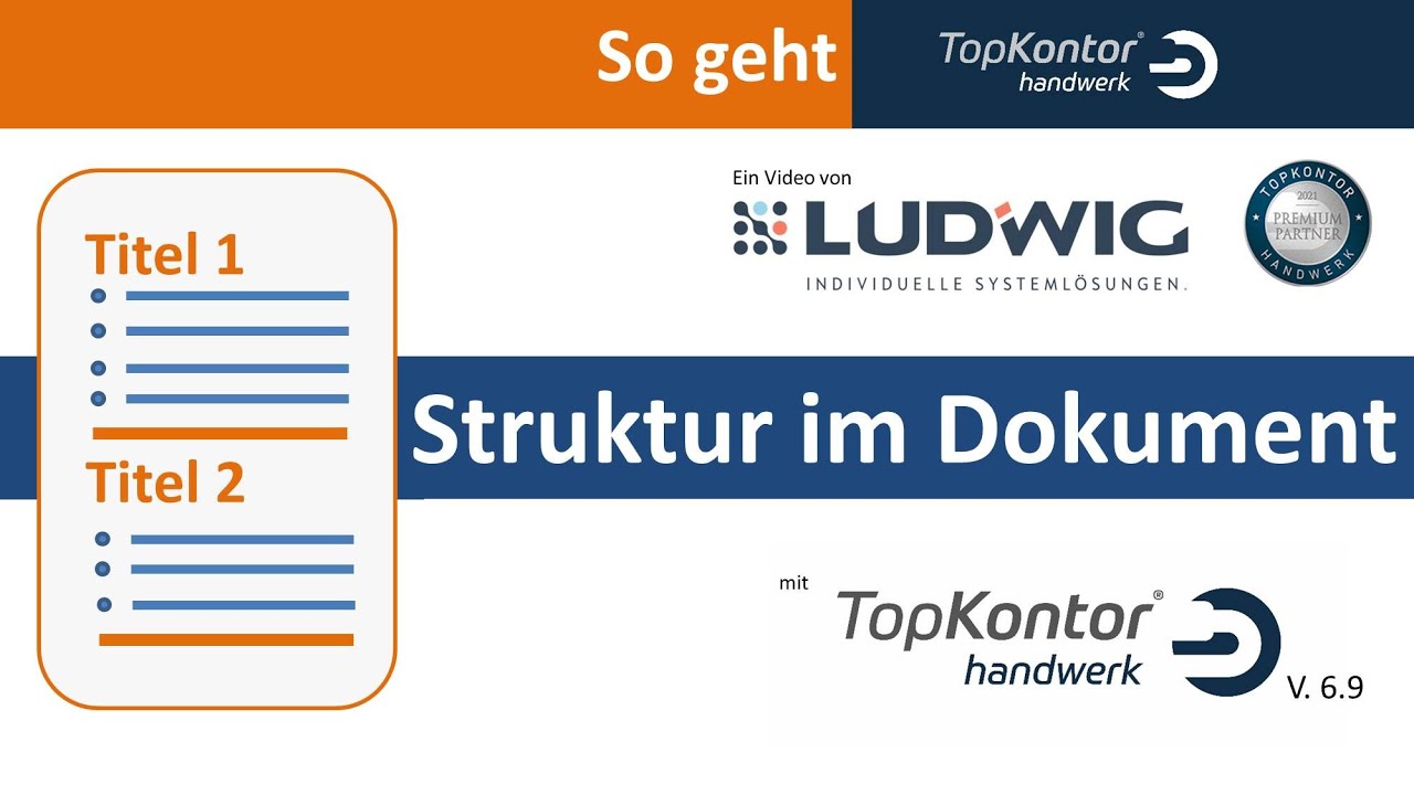 Wie Sie in blue:solution - tophandwerk mit Titel und Untertitel Struktur in Ihre Dokumente bekommen