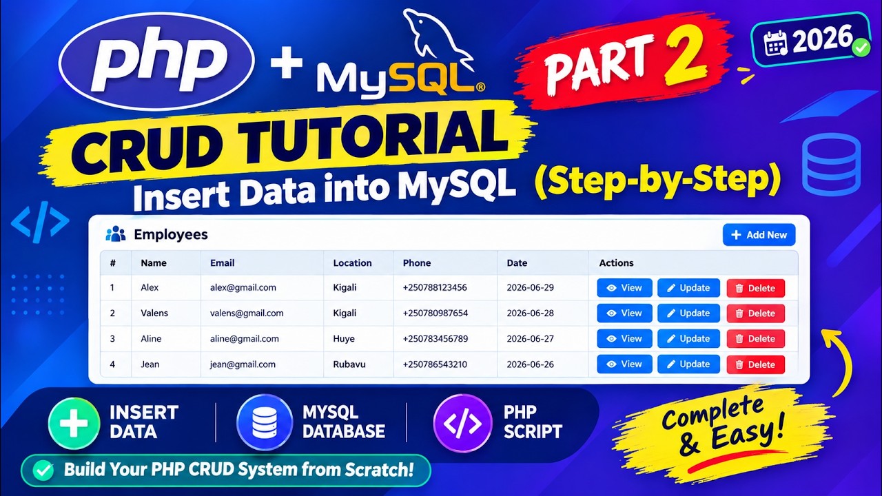 Insert Data into MySQL with PHP – Step-by-Step Tutorial - YouTube